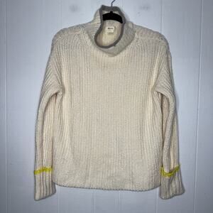 Maeve Anthropologie Women’s Chunky Knit Mock Neck Sweater Ivory Cream Size S